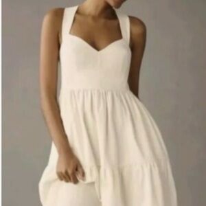 Anthropologie Cream Midi Dress